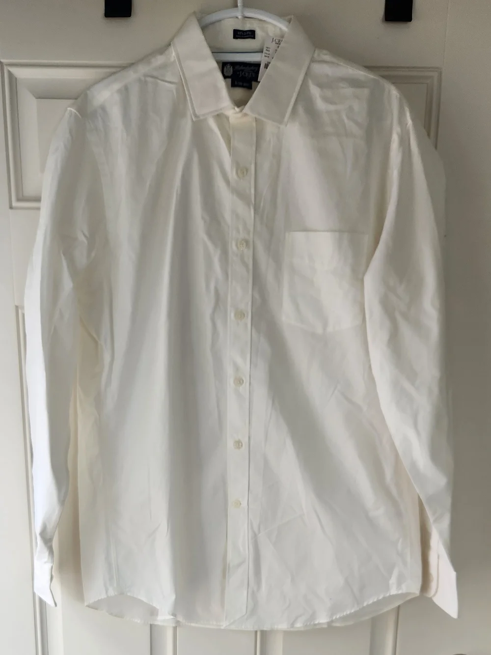 J. Crew Men's White Long-Sleeve Dress Shirt